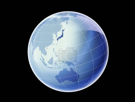Téléchargez les photos : Globe terrestre sur fond sombre. Illustration planète Terre - en image libre de droit