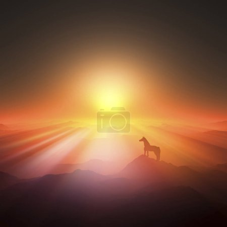 Téléchargez les photos : Le lever du soleil et la silhouette de cheval du Mt. Fuji ! - en image libre de droit