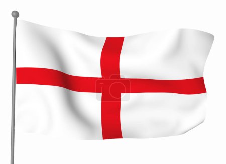Photo for England flag template. Horizontal waving flag, isolated on background - Royalty Free Image