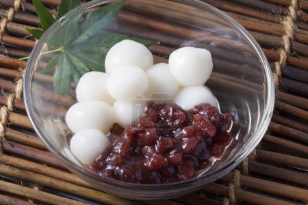 traditional Asian food, Shiratama Dango with red bean paste