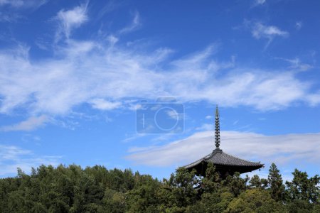 Templo budista Hokki-ji en Ikaruga, prefectura de Nara, Japón