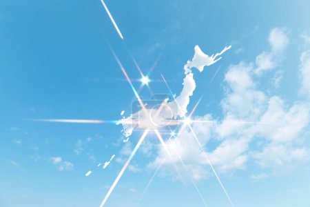 Téléchargez les photos : Belle vue du ciel bleu avec des nuages blancs - en image libre de droit