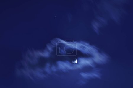 Photo for Night sky with moon and clouds - Royalty Free Image