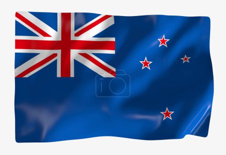 Photo for New Zealand flag template. Horizontal waving flag, isolated on background - Royalty Free Image