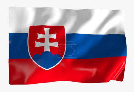 Photo for Slovakia flag template. Horizontal waving flag, isolated on background - Royalty Free Image