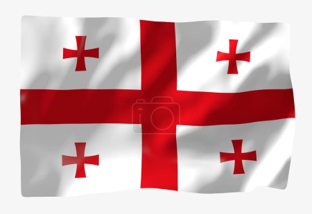 Photo for Georgia flag template. Horizontal waving flag, isolated on background - Royalty Free Image