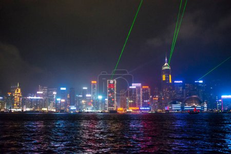 Photo for Amazing hong kong city skyline at night - Royalty Free Image