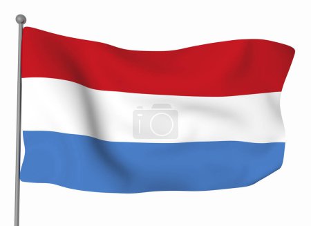 Photo for Luxembourg flag template. Horizontal waving flag, isolated on background - Royalty Free Image