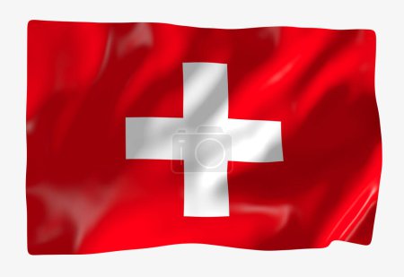 Photo for Switzerland flag template. Horizontal waving flag, isolated on background - Royalty Free Image