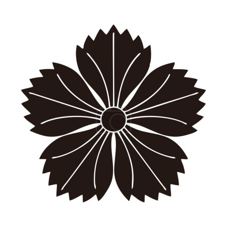 Foto de Logo floral negro sobre fondo blanco - Imagen libre de derechos
