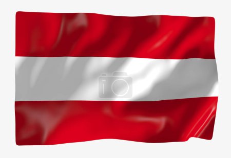 Téléchargez les photos : Modèle de drapeau Autriche. Drapeau ondulé horizontal, isolé en arrière-plan - en image libre de droit