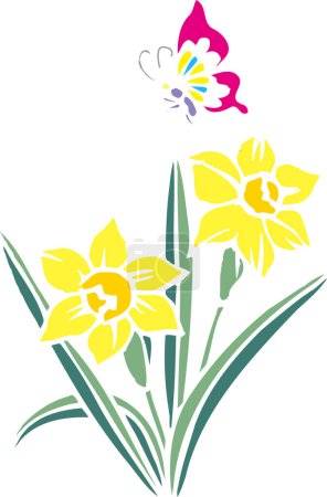 Foto de Tarjeta floral dibujada a mano con flores de colores - Imagen libre de derechos
