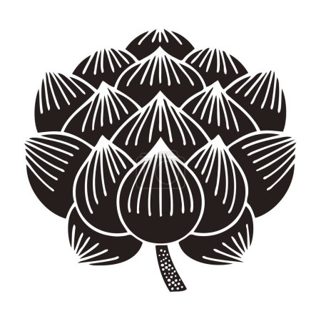 Téléchargez les photos : Logo floral noir sur fond blanc - en image libre de droit