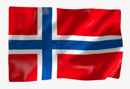 Photo for Norway flag template. Horizontal waving flag, isolated on background - Royalty Free Image