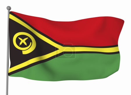Photo for Vanuatu flag template. Horizontal waving flag, isolated on background - Royalty Free Image