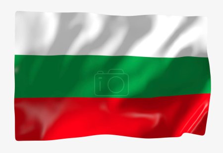 Téléchargez les photos : Modèle de drapeau Bulgarie. Drapeau ondulé horizontal, isolé en arrière-plan - en image libre de droit
