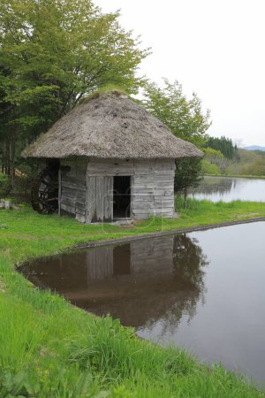 Téléchargez les photos : La vieille maison dans le parc au bord du lac - en image libre de droit