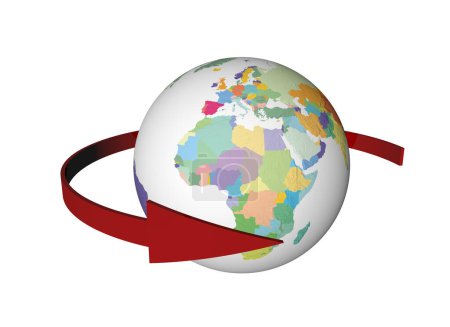 Téléchargez les photos : Globe with arrow isolated on white background. - en image libre de droit