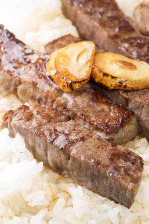 Photo for Delicious meat steak with garlic - Royalty Free Image