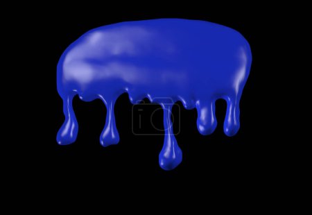 Photo for A blue liquid dripping down a black background - Royalty Free Image