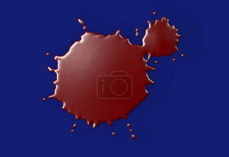 Photo for Red liquid splashes on a blue background - Royalty Free Image