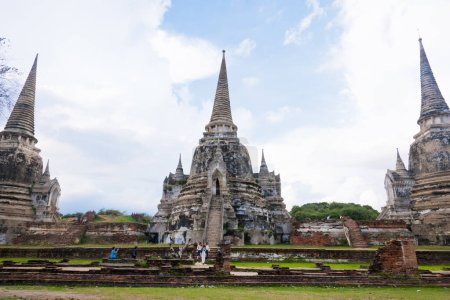 Téléchargez les photos : Le temple Wat Phra Si Sanphet est l'un des célèbres temples d'Ayutthaya, en Thaïlande. Temple dans le parc historique d'Ayutthaya, Ayutthaya, Thaïlande. Patrimoine mondial de l'UNESCO. - en image libre de droit