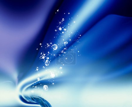 Foto de Una ola azul con burbujas saliendo de ella - Imagen libre de derechos