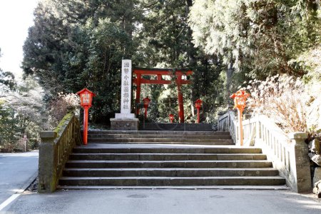 Photo for Panoramic view of an ancient Japanese shrine - Royalty Free Image