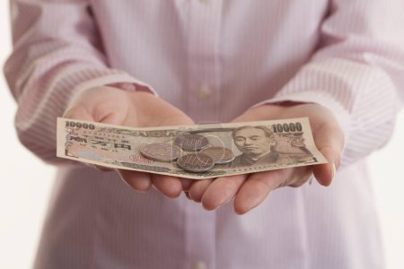 Foto de Yen japonés pila de billetes, fondo concepto financiero - Imagen libre de derechos