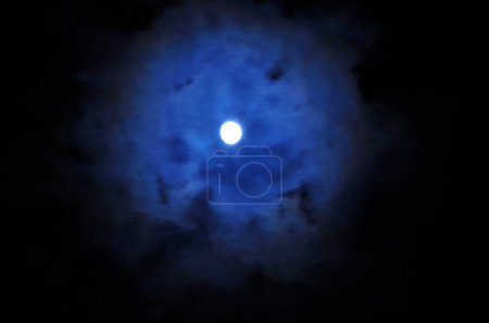 Photo for Night sky with clouds and moon - Royalty Free Image