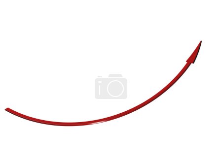 Téléchargez les photos : Flèche rouge pointant vers le haut sur un fond blanc - en image libre de droit