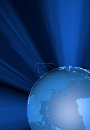 Téléchargez les photos : Terre globe bleu sur fond bleu - en image libre de droit