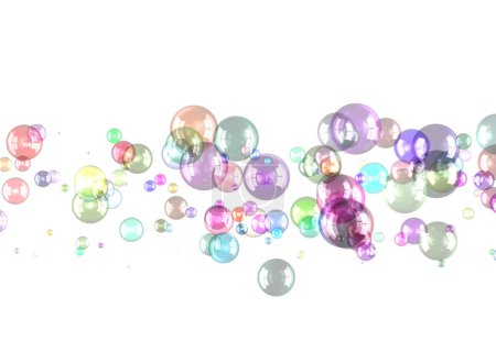 Foto de Burbujas coloridas abstractas sobre fondo blanco - Imagen libre de derechos