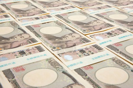 Téléchargez les photos : Beaucoup de yen japonais argent, gros plan - en image libre de droit