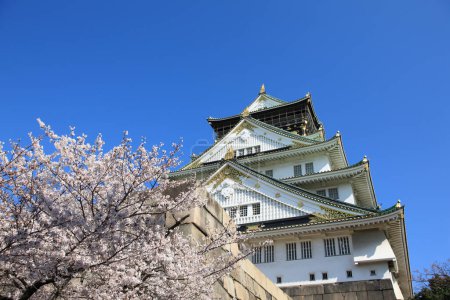 Photo for Scenic shot of beautiful famous Osaka castle tower, Japan - Royalty Free Image