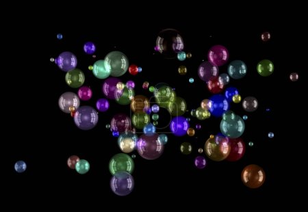 Foto de Burbujas coloridas abstractas sobre fondo negro - Imagen libre de derechos