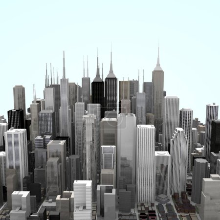 Photo for 3 d render city with modern buildings - Royalty Free Image