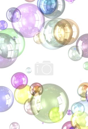 Foto de Burbujas coloridas abstractas sobre fondo blanco - Imagen libre de derechos