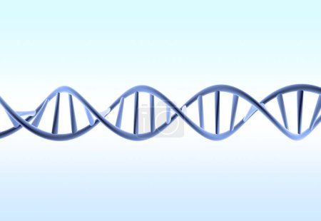 Photo for Dna molecule structure isolated on blue background - Royalty Free Image