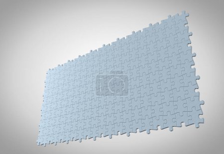 Téléchargez les photos : Pièces de puzzle sur fond gris - en image libre de droit