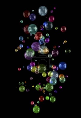 Foto de Burbujas coloridas abstractas sobre fondo negro - Imagen libre de derechos