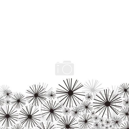 Téléchargez les photos : Beau fond floral noir et blanc avec des éléments décoratifs - en image libre de droit