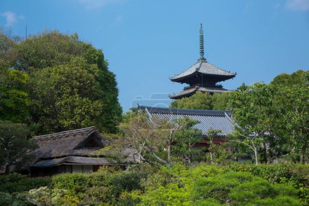 Hokki-ji o Hoki-ji, anteriormente conocido como Okamoto-dera e Ikejiri-dera, un templo budista en Okamoto, Ikaruga, Prefectura de Nara, Japón