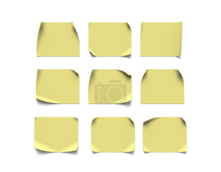 Photo for Set of blank stickers, paper notes on white background - Royalty Free Image