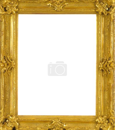 Foto de Marco de oro sobre un fondo blanco, de cerca - Imagen libre de derechos