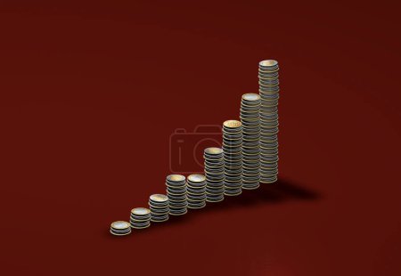 Foto de Pila de monedas en el fondo, de cerca - Imagen libre de derechos