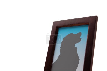 Photo for Family pet dog portrait in a funeral frame - Royalty Free Image