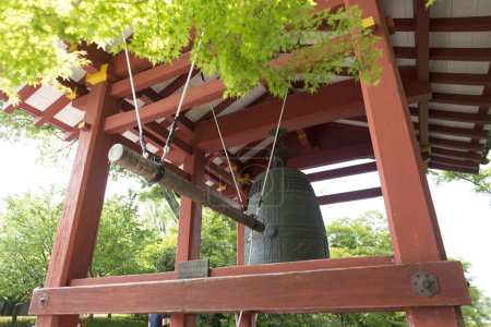 Photo for Close-up shot of sacred bell at ancient Japanese shrine - Royalty Free Image
