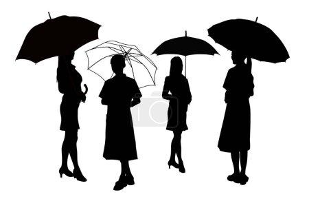 Téléchargez les photos : Ensemble de femmes avec parapluies - en image libre de droit