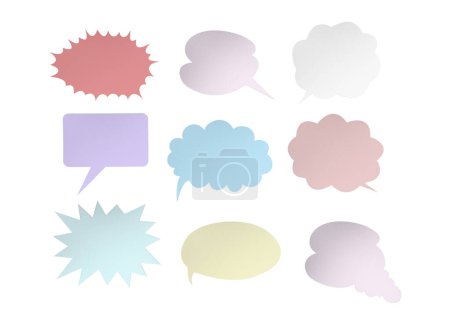 Photo for Set of bright speech bubbles of different shapes, copy space, chat symbols - Royalty Free Image